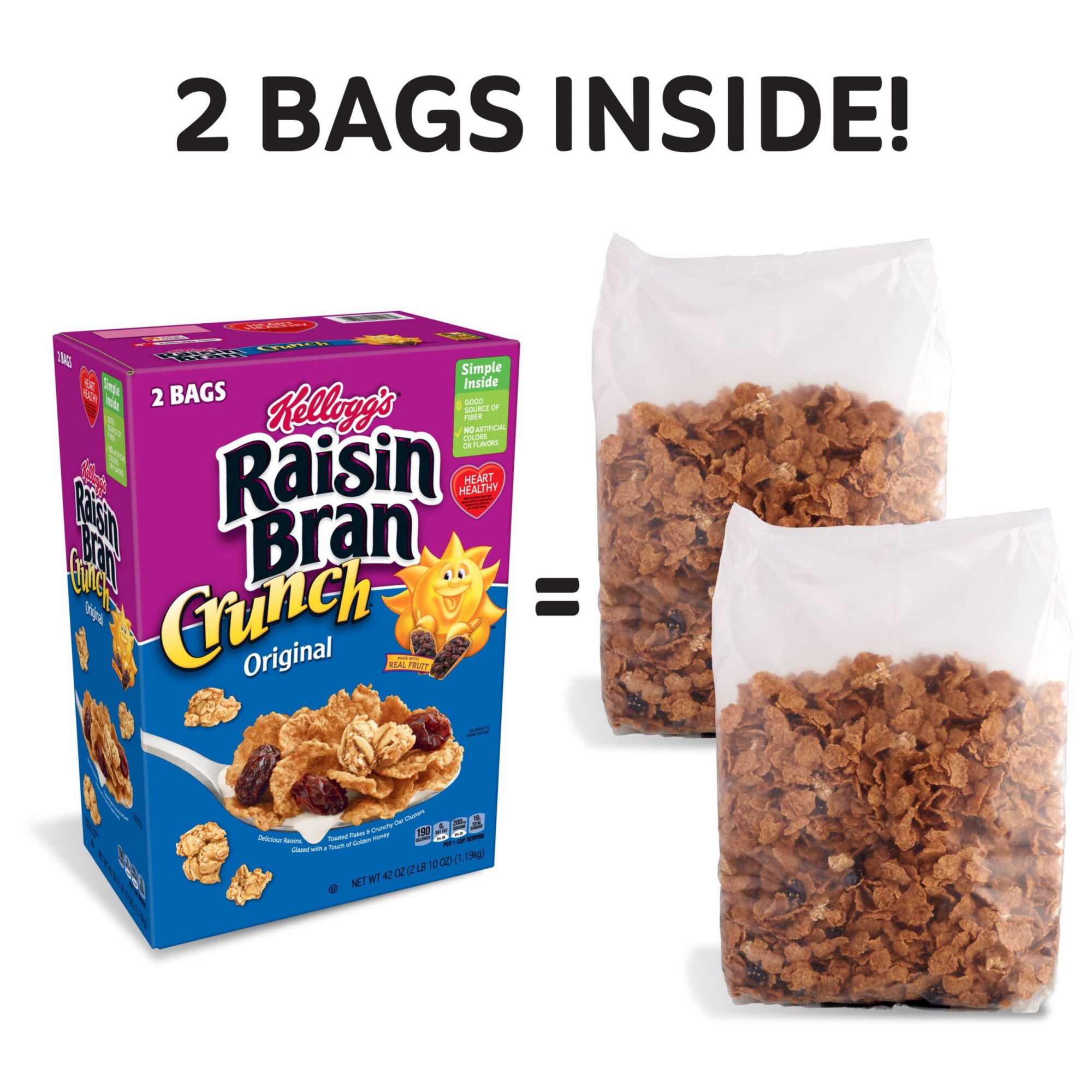 Raisin Bran Crunch with Fiber Cereal, 43.3 oz.