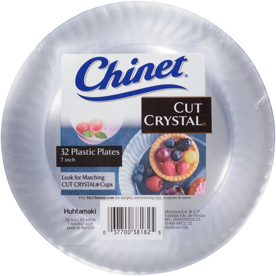 Chinet 7 Cut Crystal Plates, 32 ct
