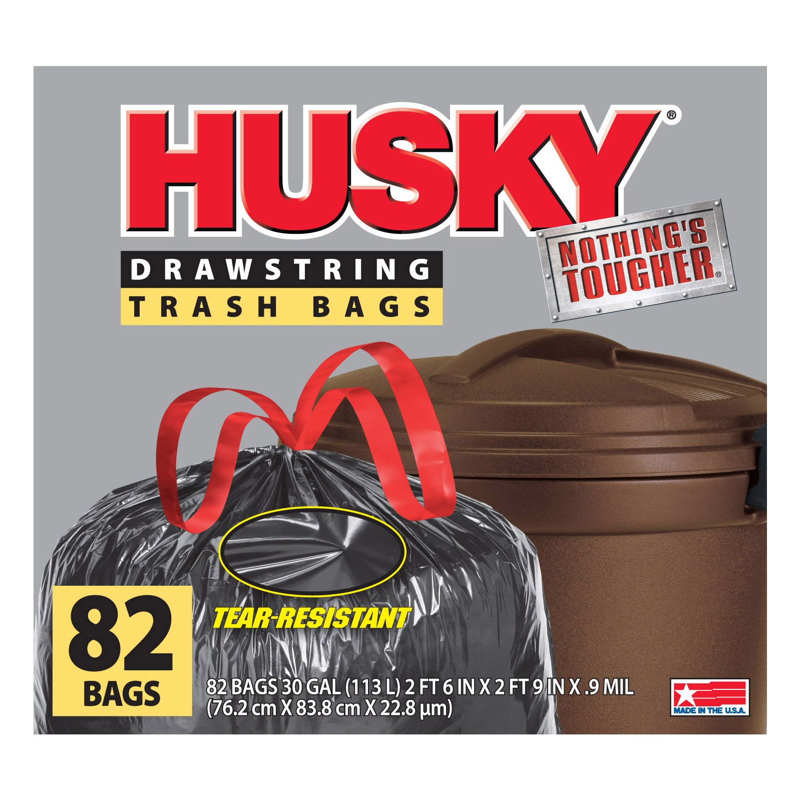 Husky Drawstring Flex Garbage Bags - 45 ct