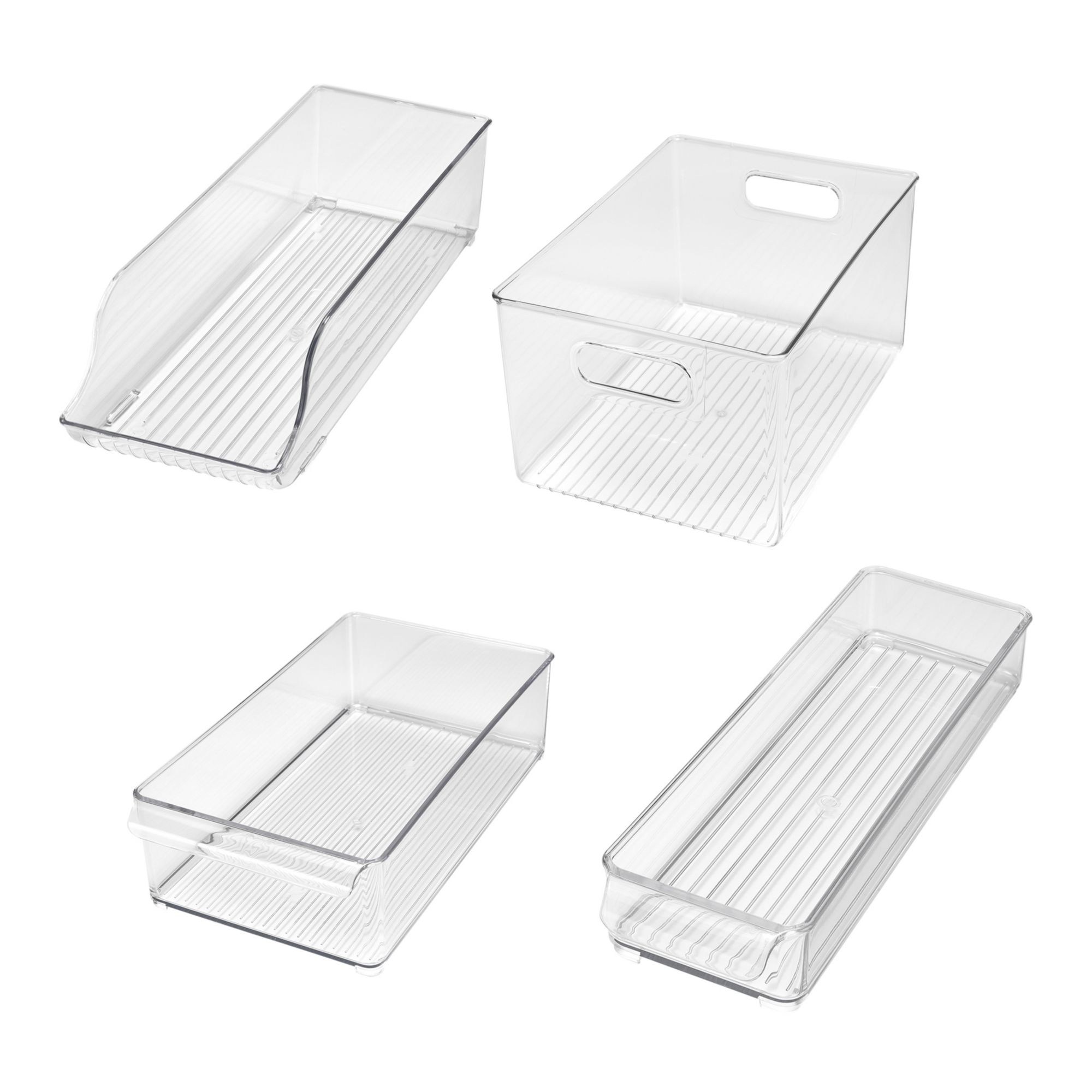 OXO 4pc Plastic Refrigerator Storage Bin Starter Set White