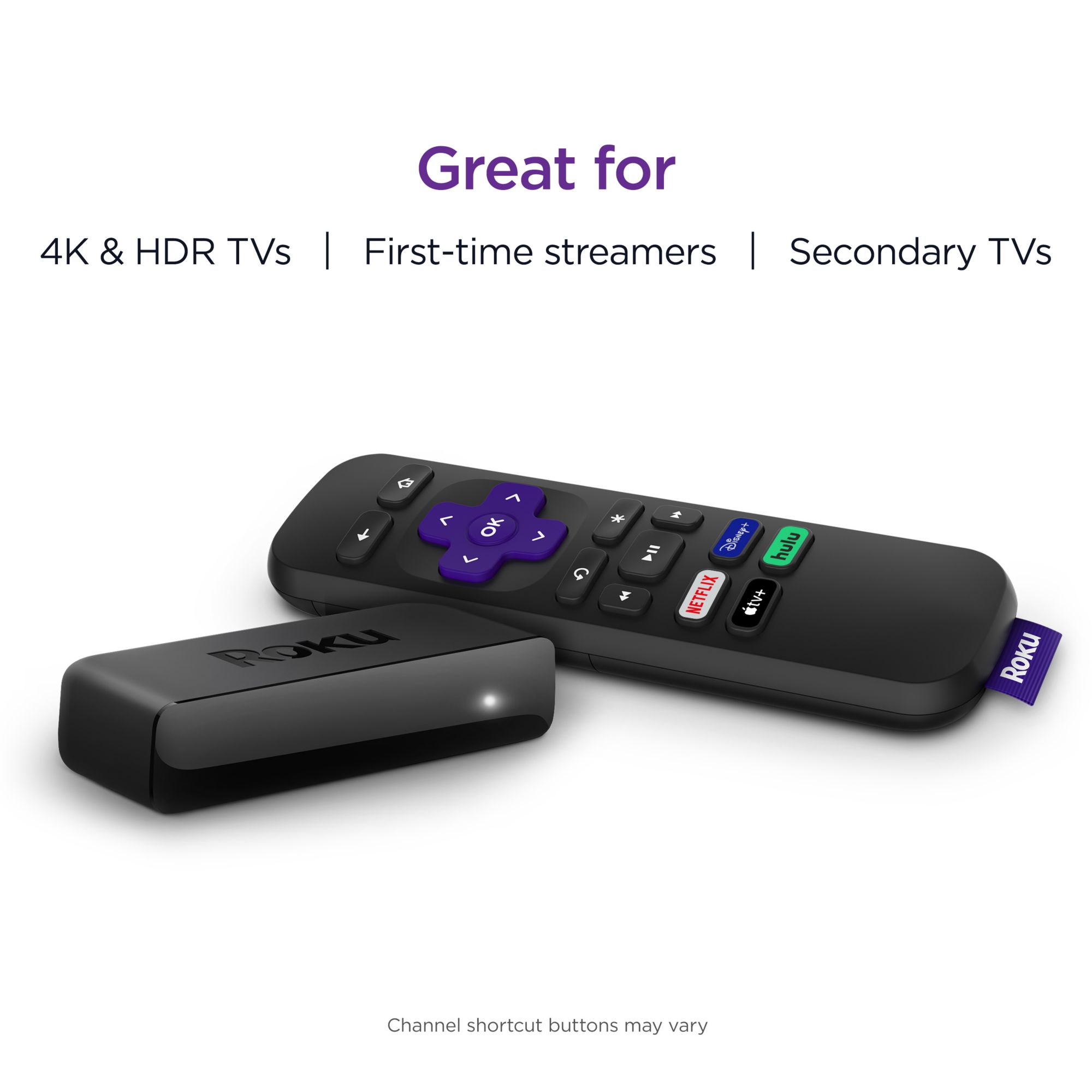 Roku Premiere | 4K/HDR Streaming Media Player with Premium High Speed HDMI  Cable and Simple Remote