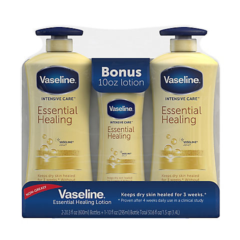 Vaseline Intensive Care Essential Healing Body Lotion, 2 pk./20.3 oz. with Bonus Bottle, 10 oz.