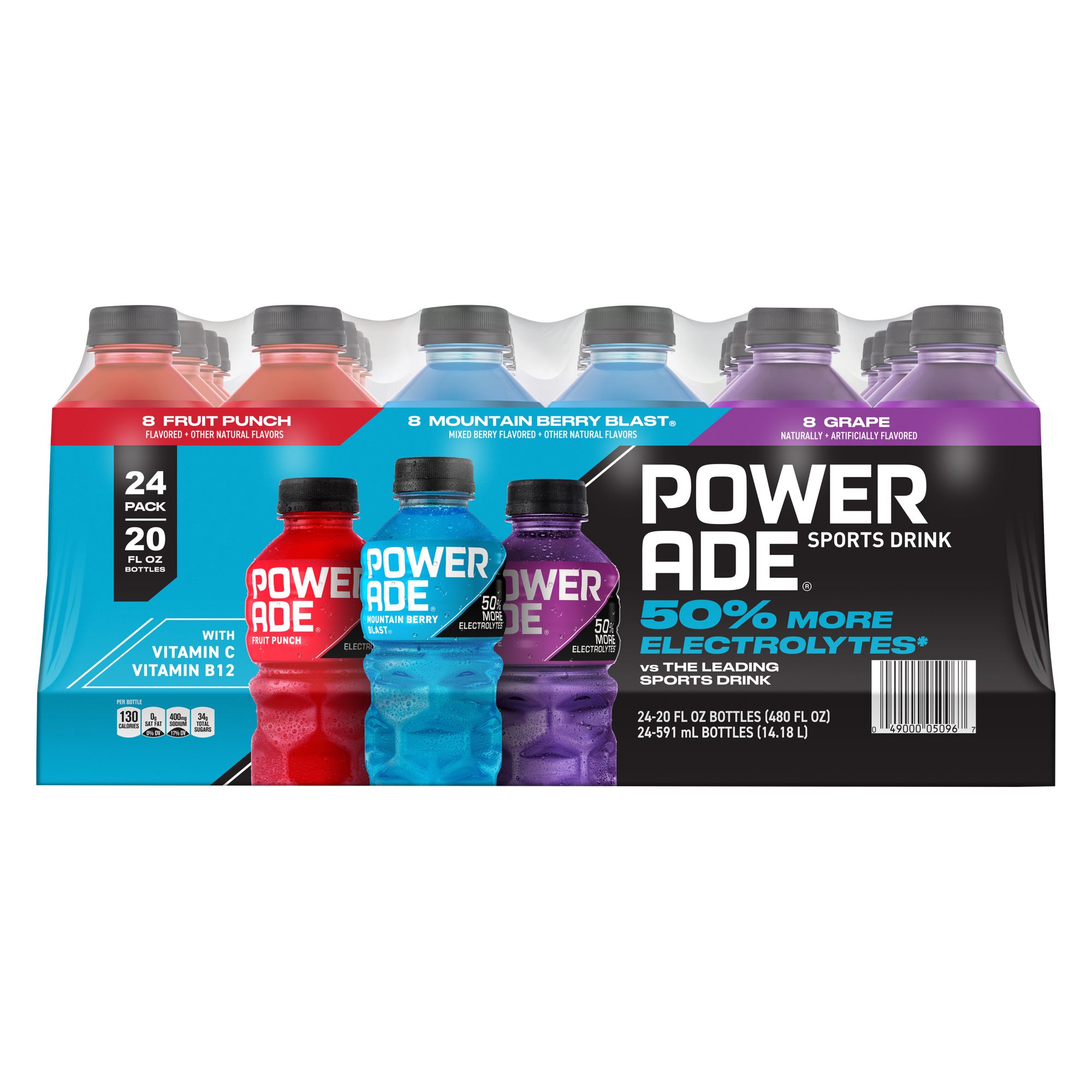  Powerade Zero Fruit Punch, 20 oz Bottle (Pack of 8) : Sports  Drinks : Grocery & Gourmet Food