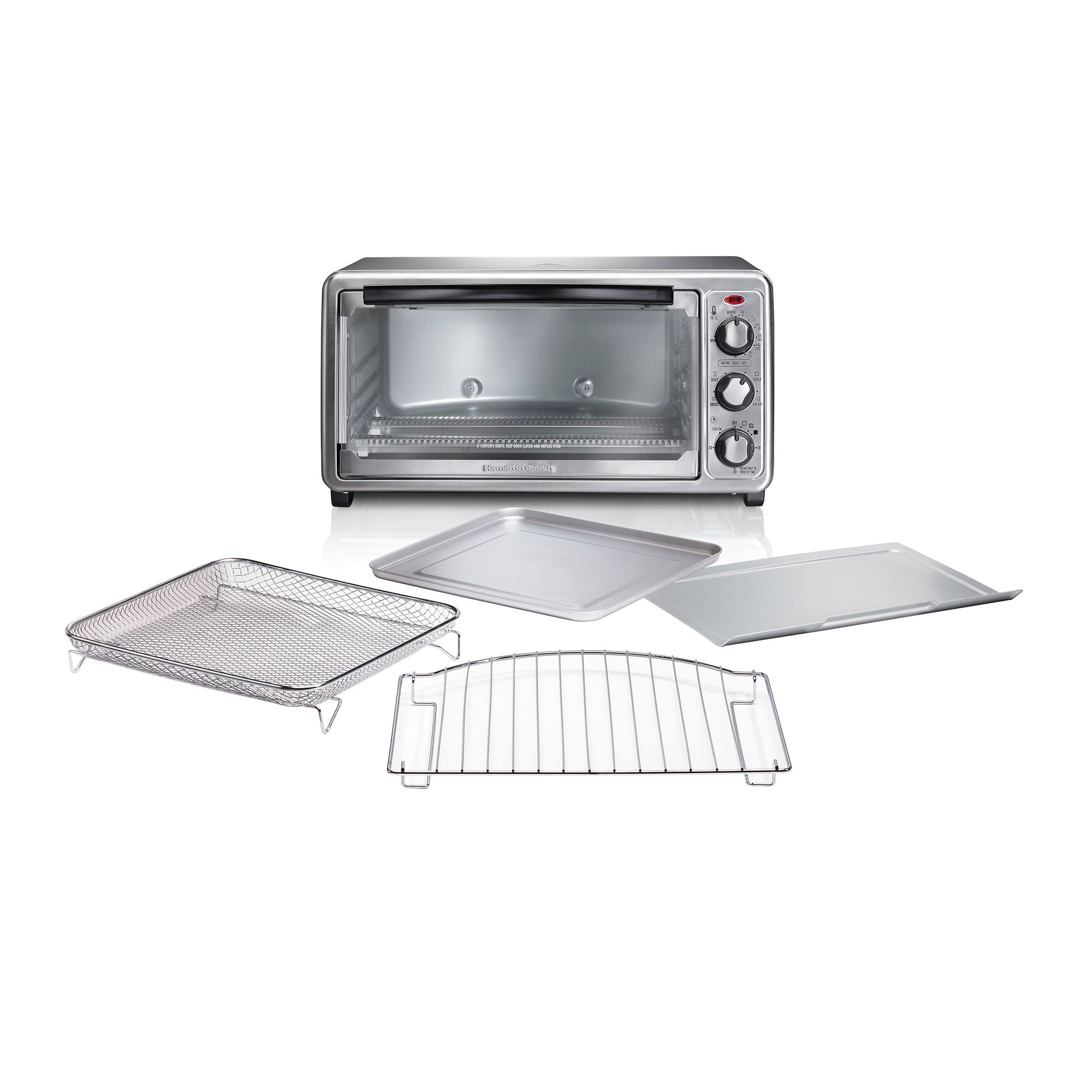 Hamilton Beach Sure-Crisp Air Fryer Toaster Oven, 6 Slice Capacity,  Stainless Steel Exterior, 31413 