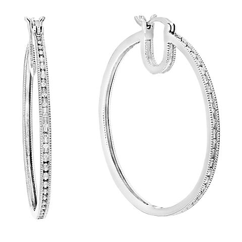 Amairah 0.2 ct. t.w. Diamond Hoop Earrings in Sterling Silver