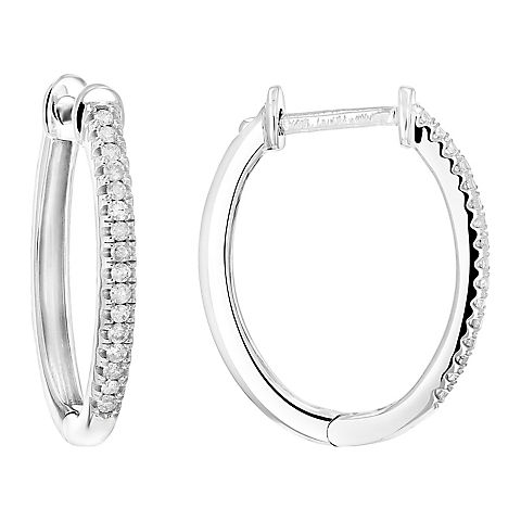 Amairah 0.2 ct. t.w. Diamond Hoop Earrings in Sterling Silver