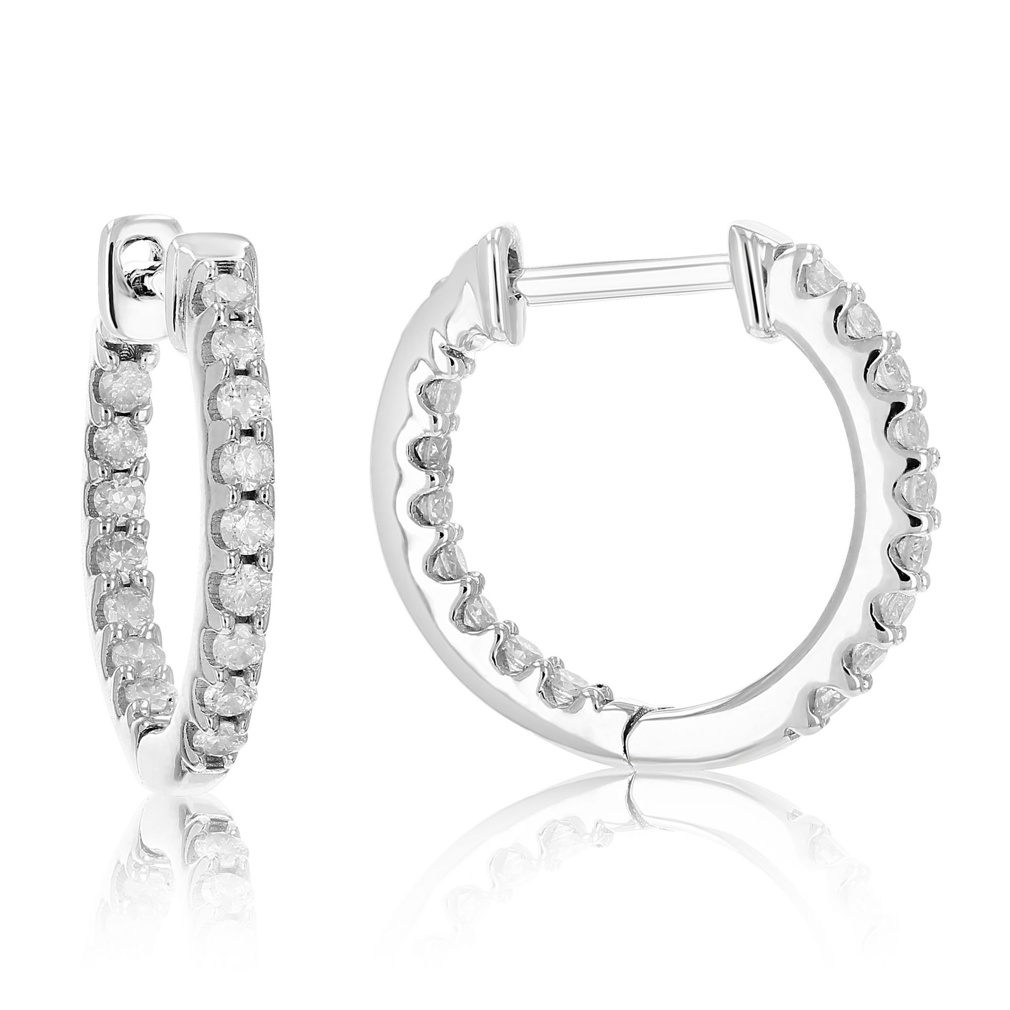 Amairah 0.25 ct. t.w. Inside Out Diamond Hoop Earrings in Sterling Silver