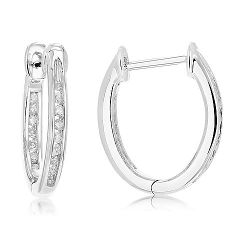 Amairah 0.25 ct. t.w. Inside Out Diamond Hoop Earrings in Sterling Silver