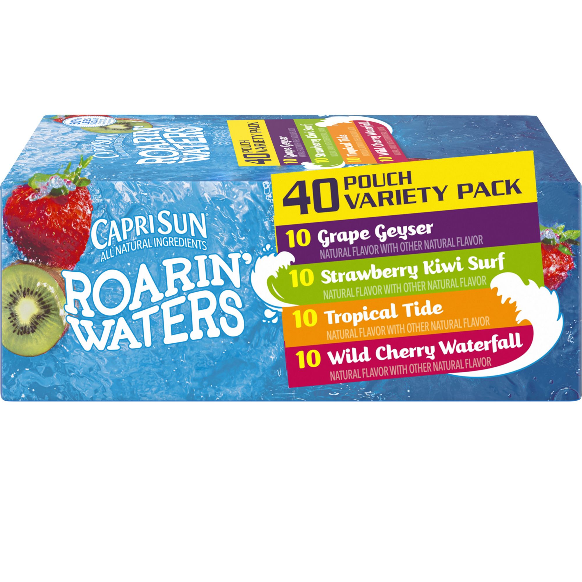 Capri Sun 100% Juice Fruit Punch, Berry & Apple Naturally Flavored Juice  Variety Pack, 40 ct Box, 6 fl oz Pouches 