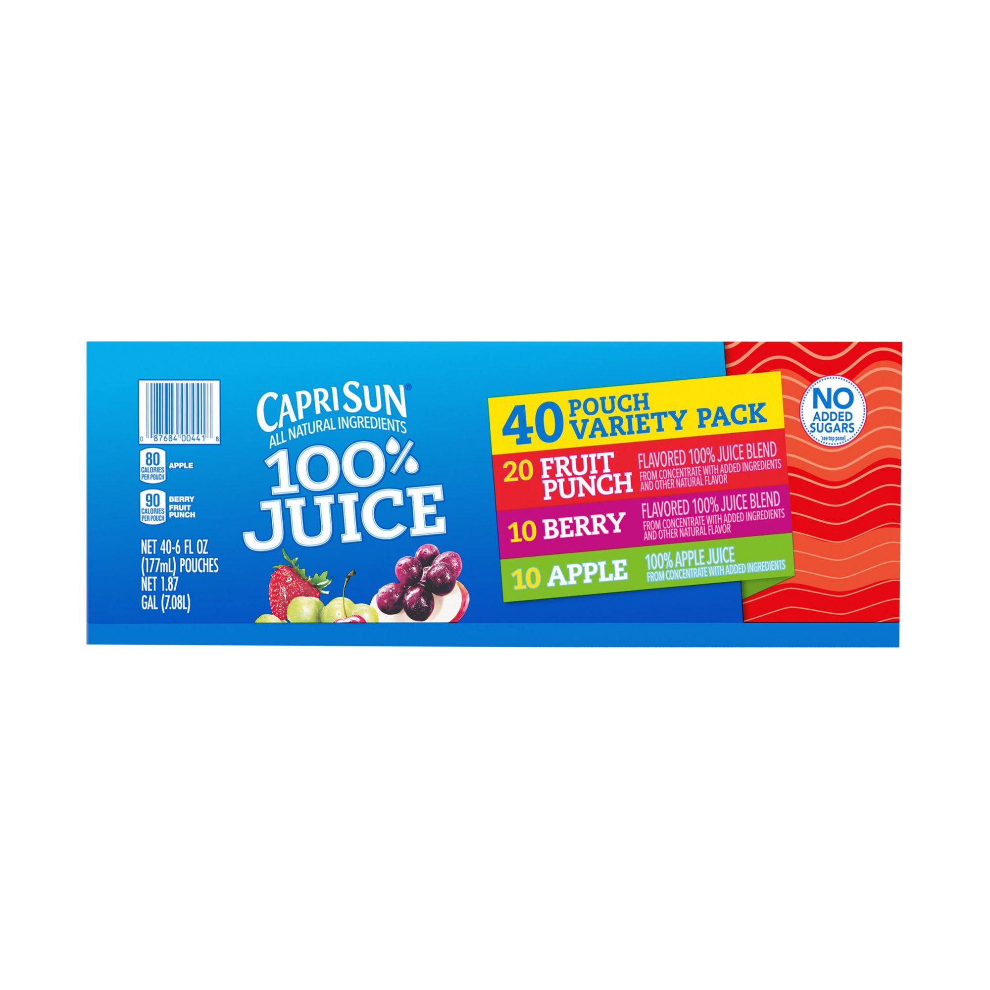 Capri Sun 100% Juice Variety Pack, 40 ct