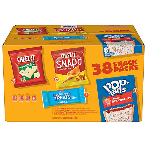 Kellogg's Cheez-It, Pop-Tarts, & Rice Crispies Treats Variety Snack Packs, 38 pk.