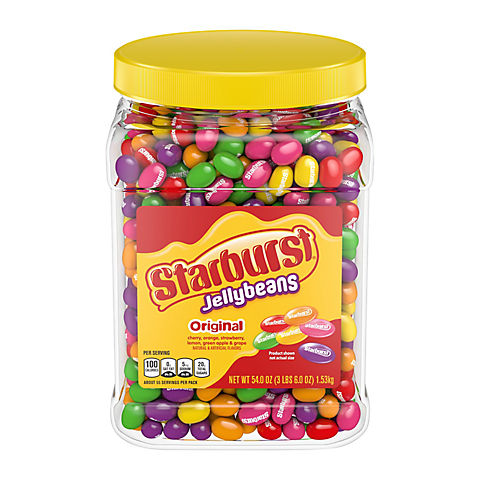 Starburst Original Easter Jelly Beans Bulk Chewy Candy Resealable Jar, 3 lbs.