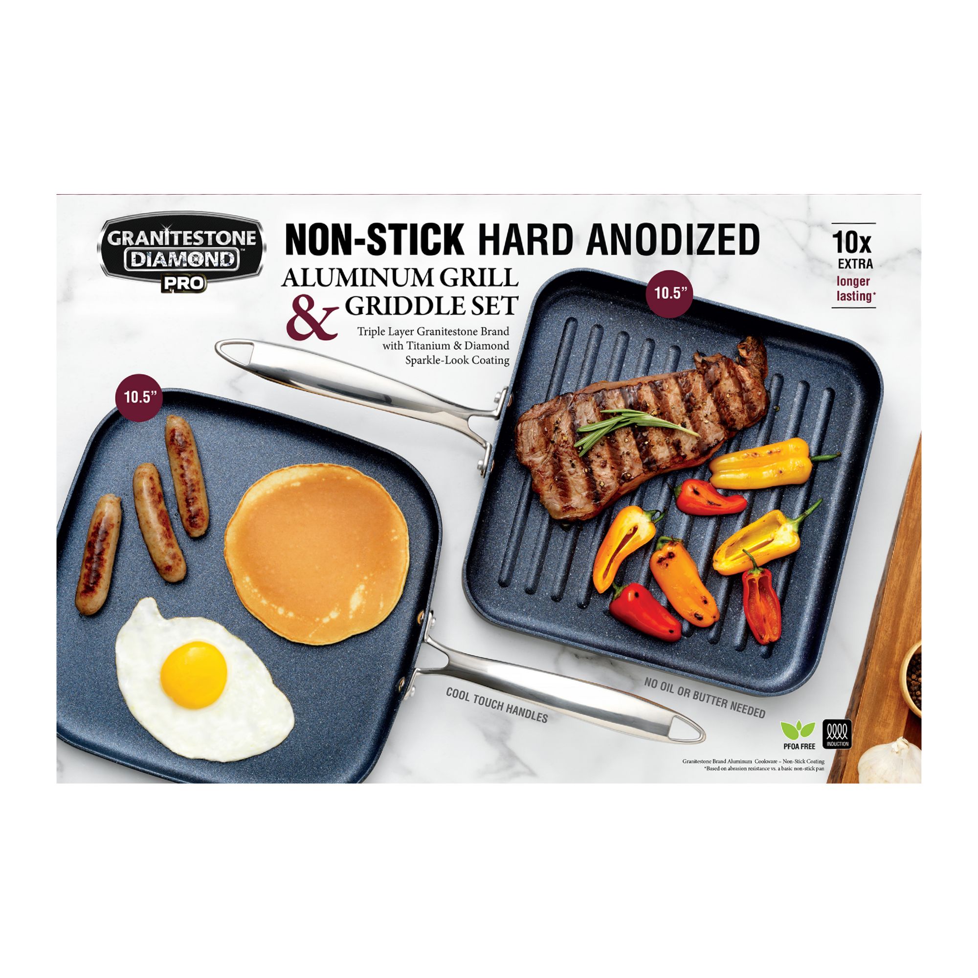 GRANITESTONE Diamond PRO Nonstick Cookware Set Hard Anodized