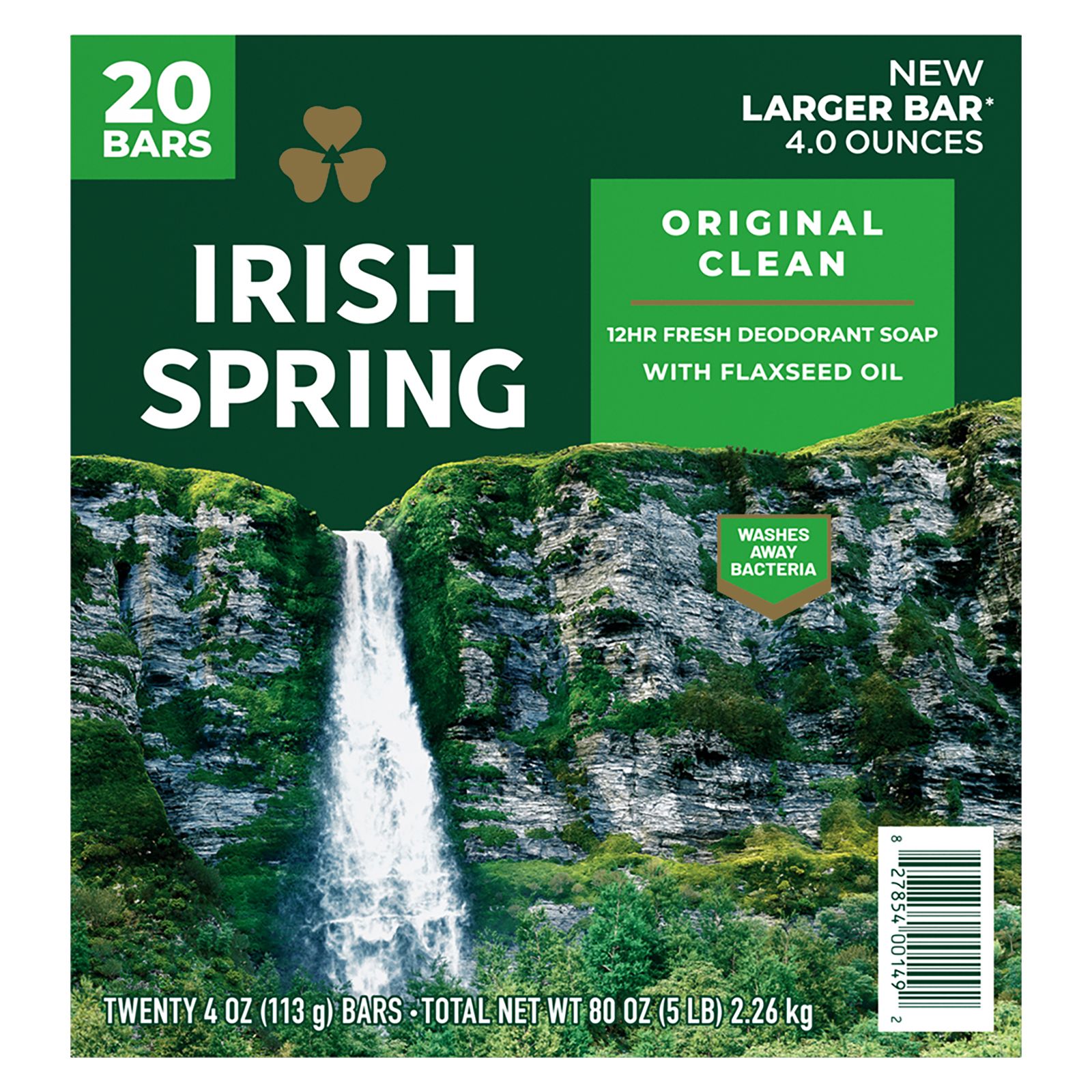 Irish Spring Original Clean Bar Soap for Men, 20 ct.