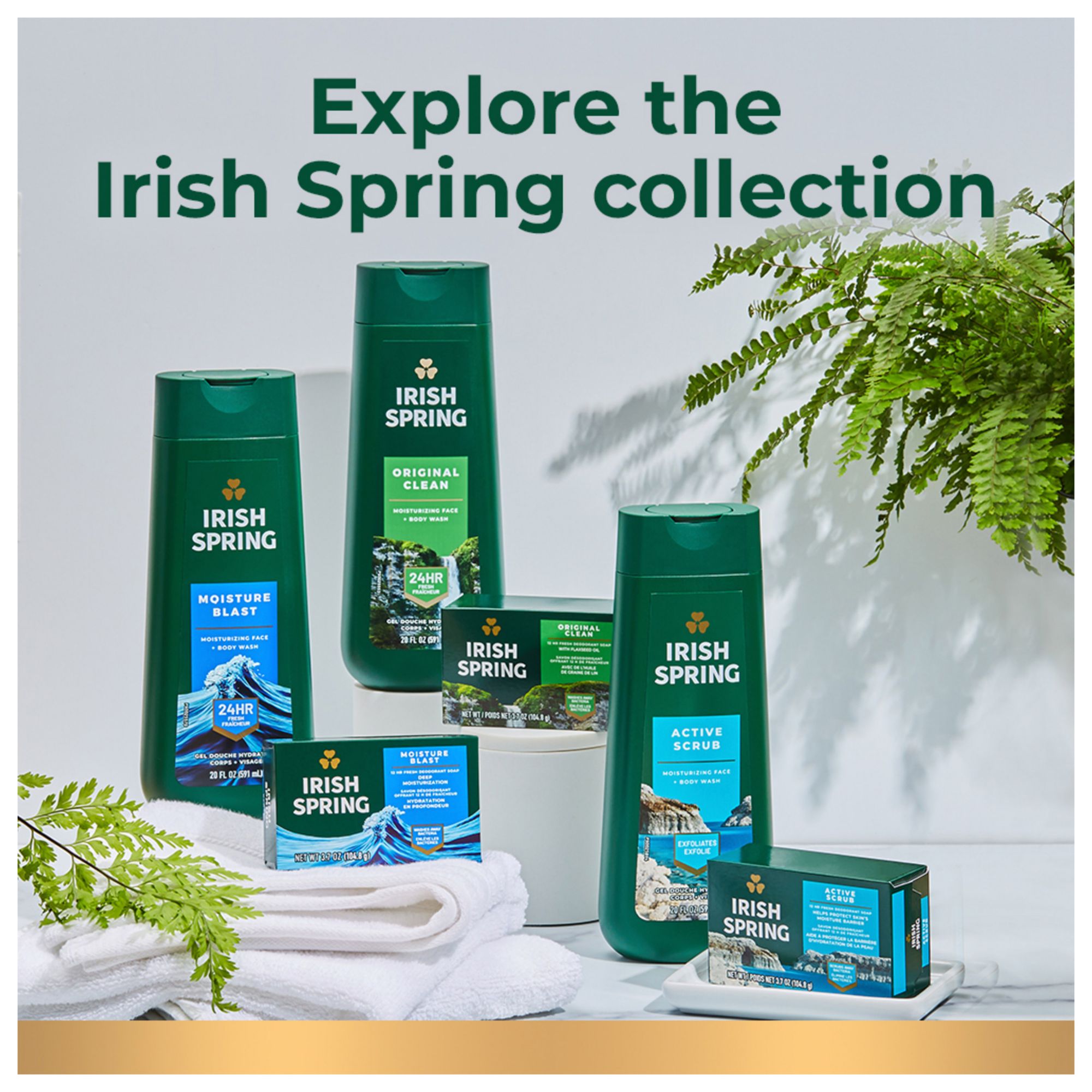 Irish Spring Original Clean Bar Soap for Men, 20 ct.