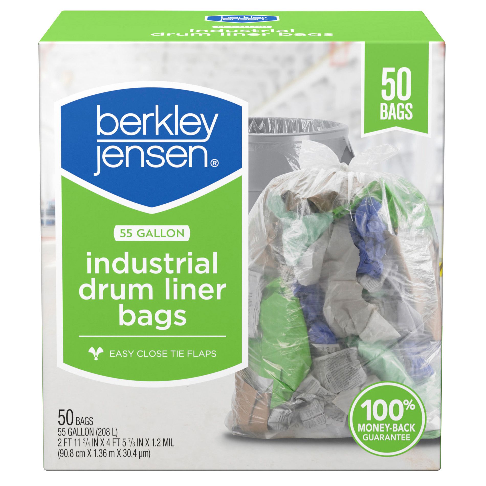 55 Gallon Trash Bags, (Value Pack 50 Count w/Ties) Extra Large