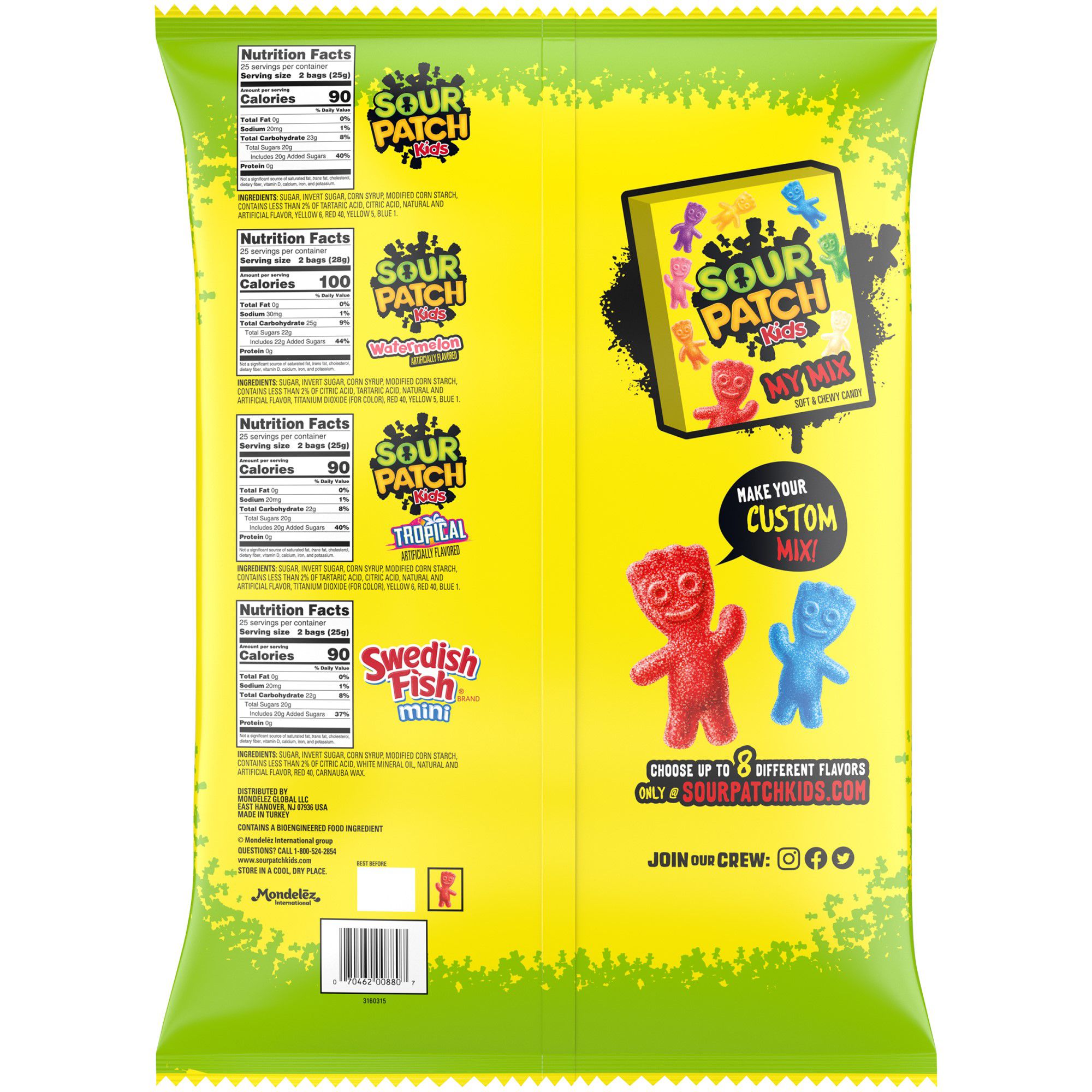 Sour Patch Kids and Swedish Fish Mini Soft and Chewy Candy Variety Snack  Packs, 200 pk.