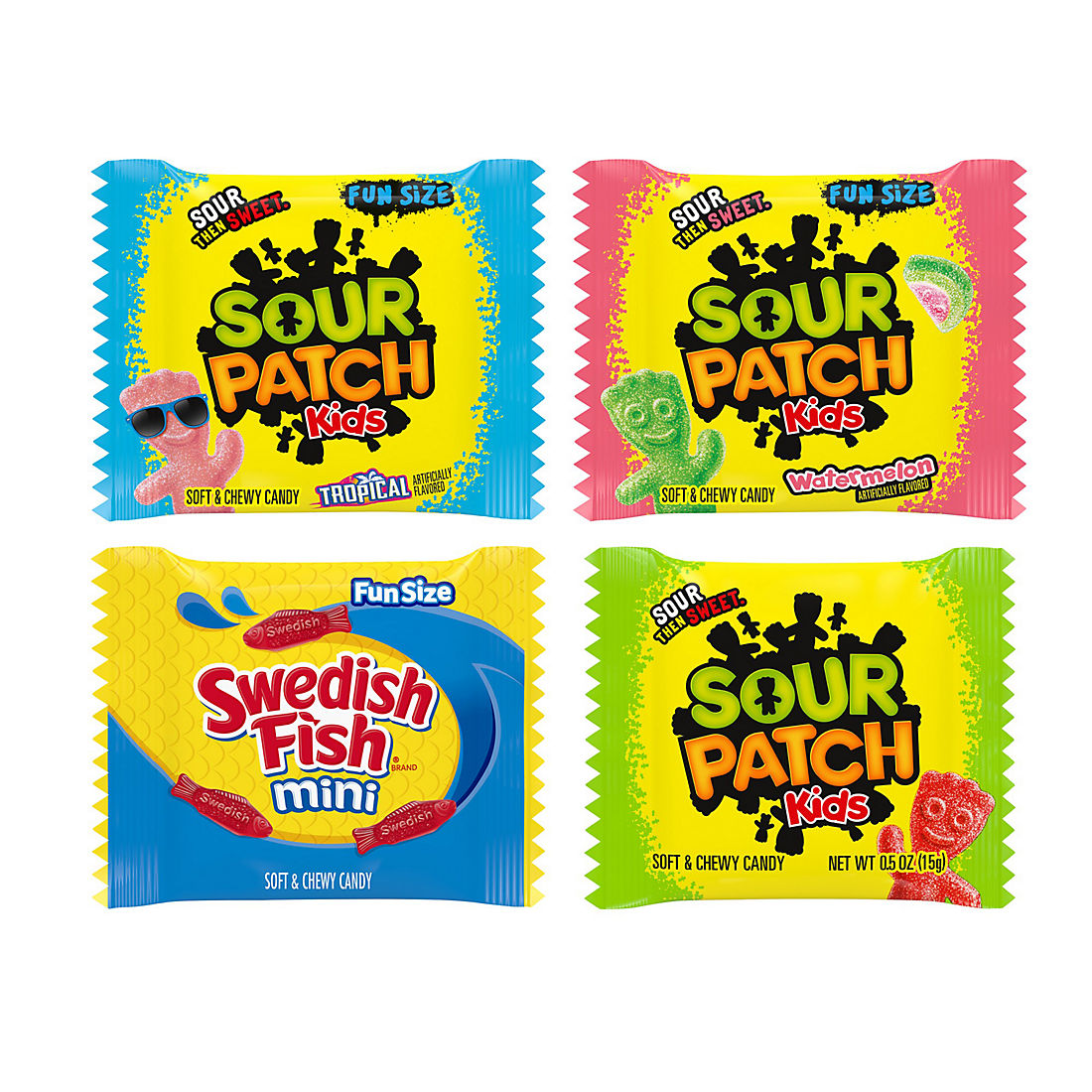Sour Patch Kids and Swedish Fish Mini and Chewy Candy Packs, 200