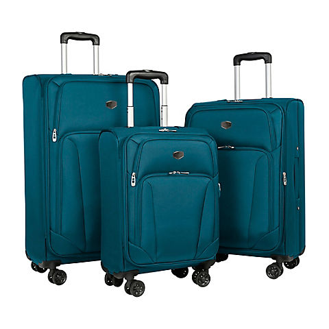 Berkley Jensen 3-Pc. Expandable Spinner Luggage Set - Teal