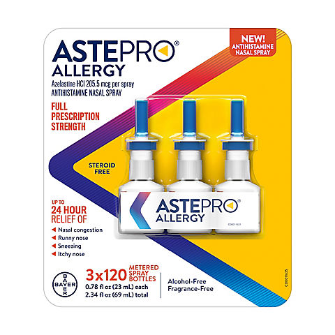 Astepro Allergy Steroid Free Antihistamine Nasal Spray, 3 pk.