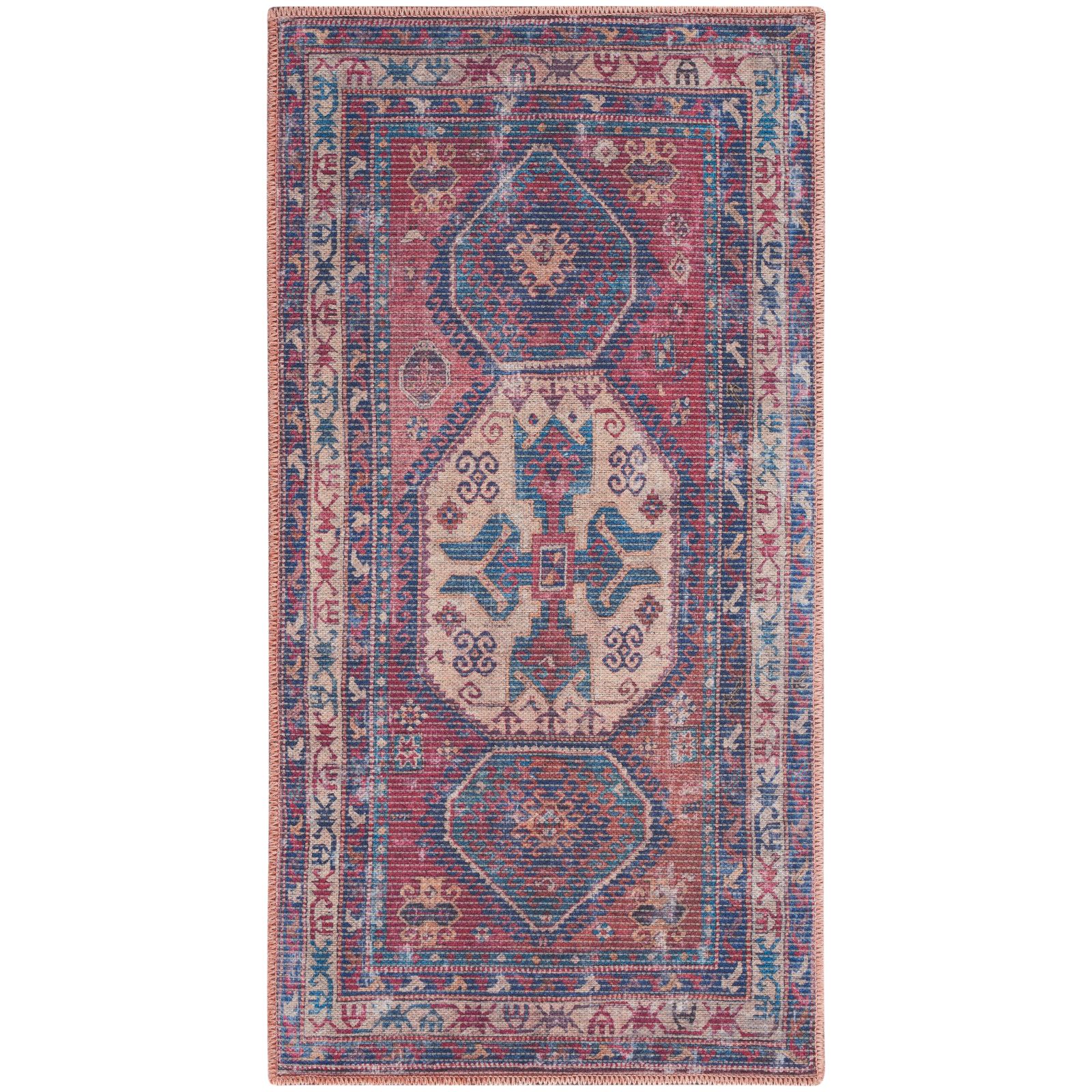 Washable Area Rug, Boho Persian Rug Stain & Water Resistant