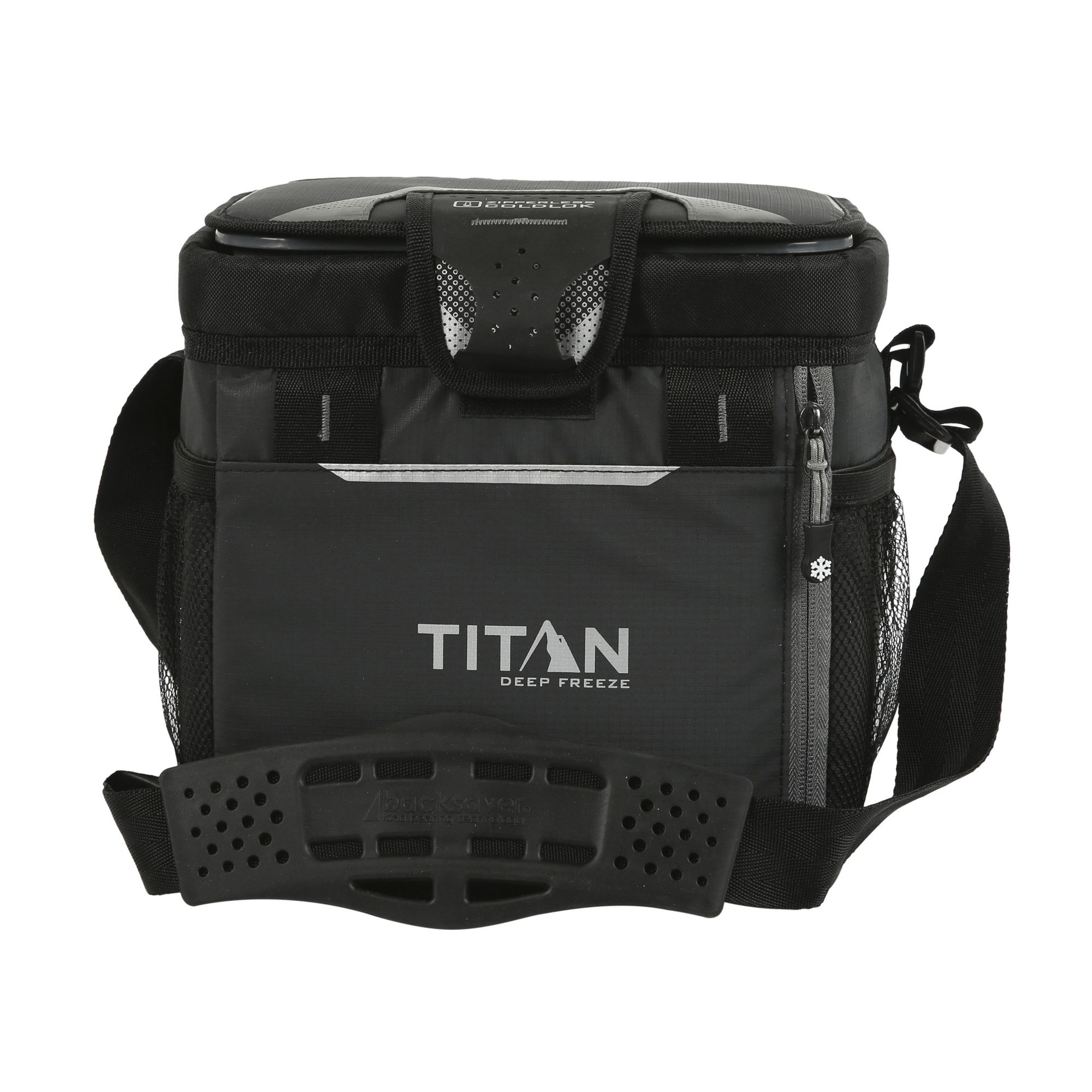 TITAN Deep Freeze Fridge Cold 6 hrs Expandable Lunch Box Bag 2 Ice Walls -  Blue