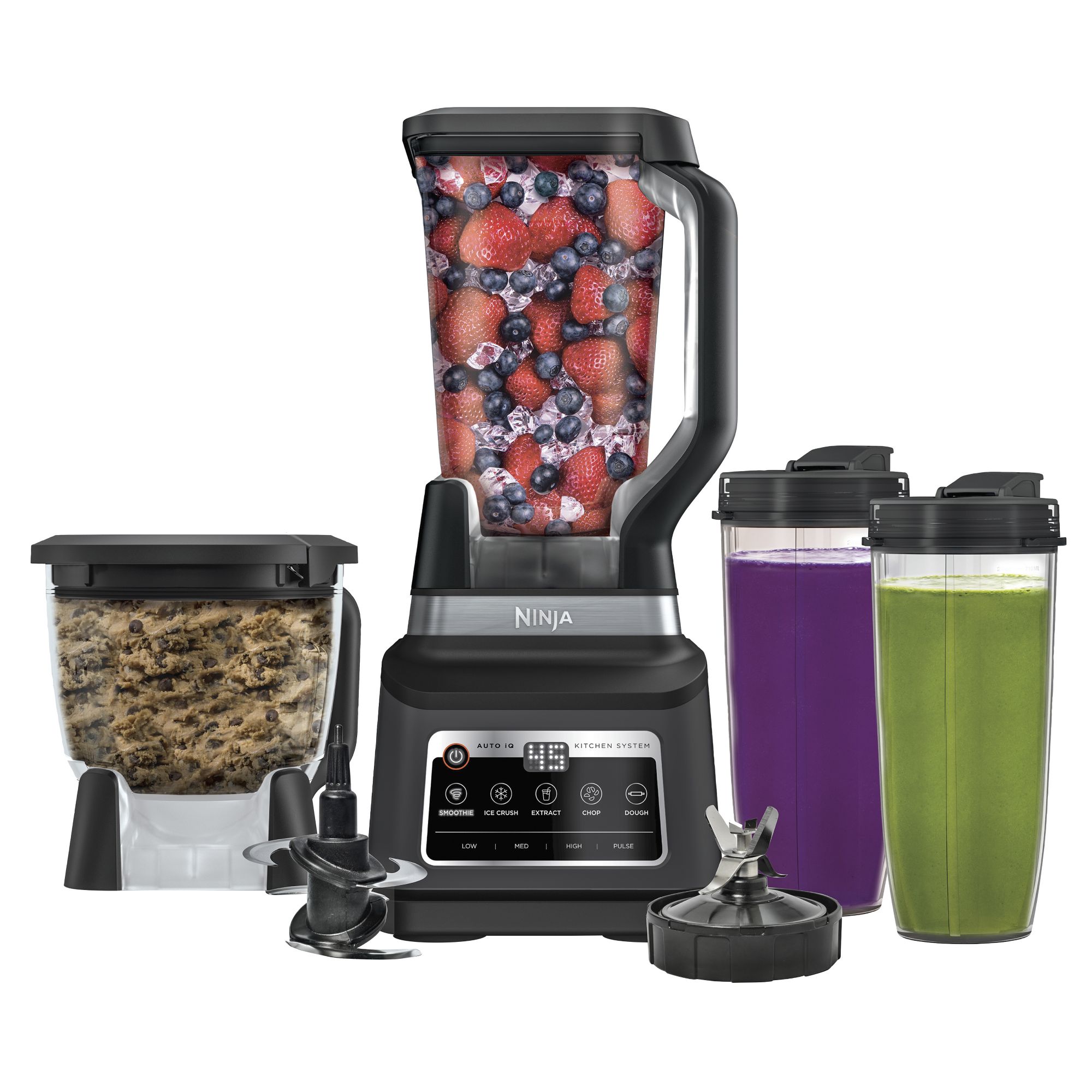 Ninja BN801 Professional Plus Kitchen System, 1400 WP, 5 Functions for  Smoothies, Chopping, Dough & More with Auto IQ, 72-oz.* Blender Pitcher,  64-oz.