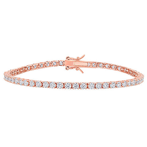 5.1 ct. DEW Moissanite Tennis Bracelet in Rose Gold Plated Sterling Silver