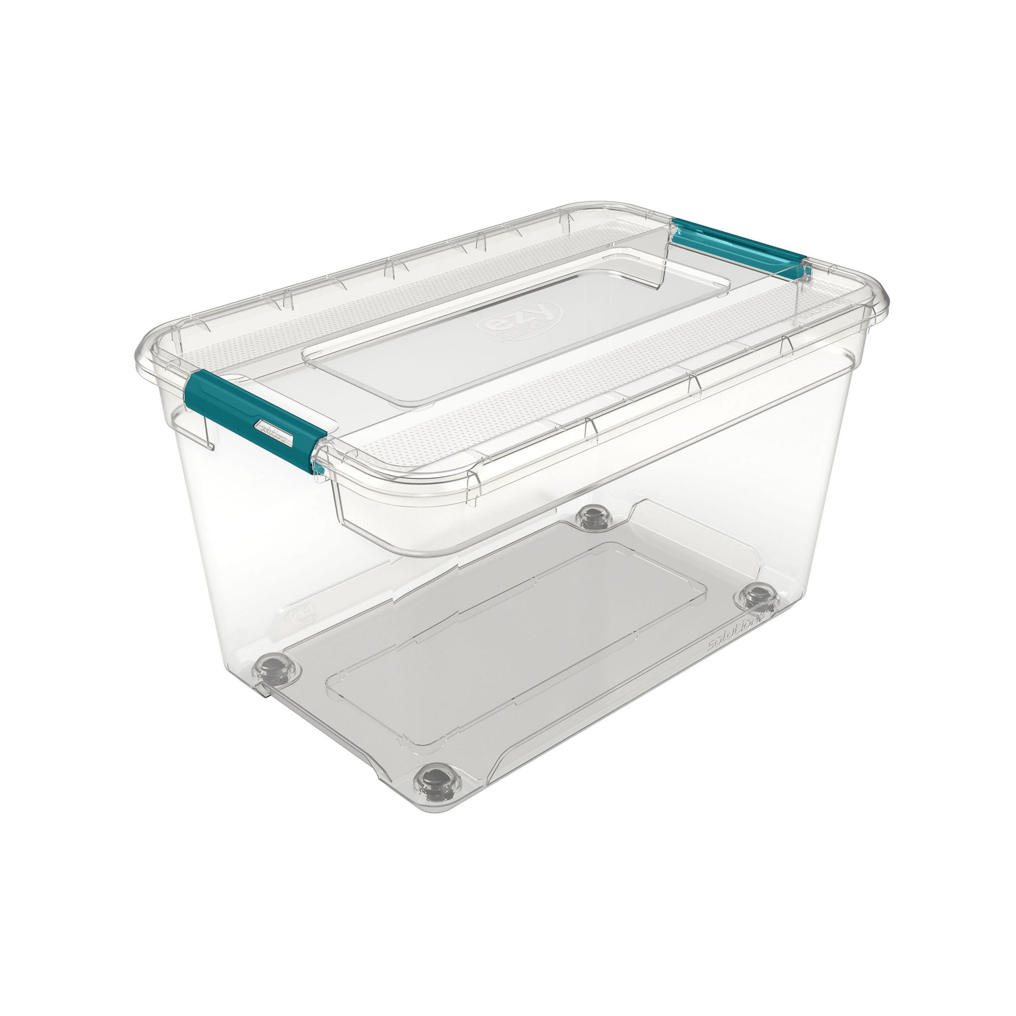 Ezy Storage 52L Solutions+ Tote, 2 pk. - Gray And Teal
