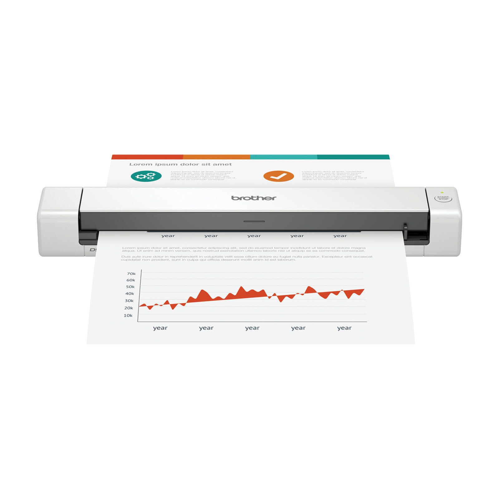 Brother ADS 1250W Wireless Portable Color Desktop Scanner - Office