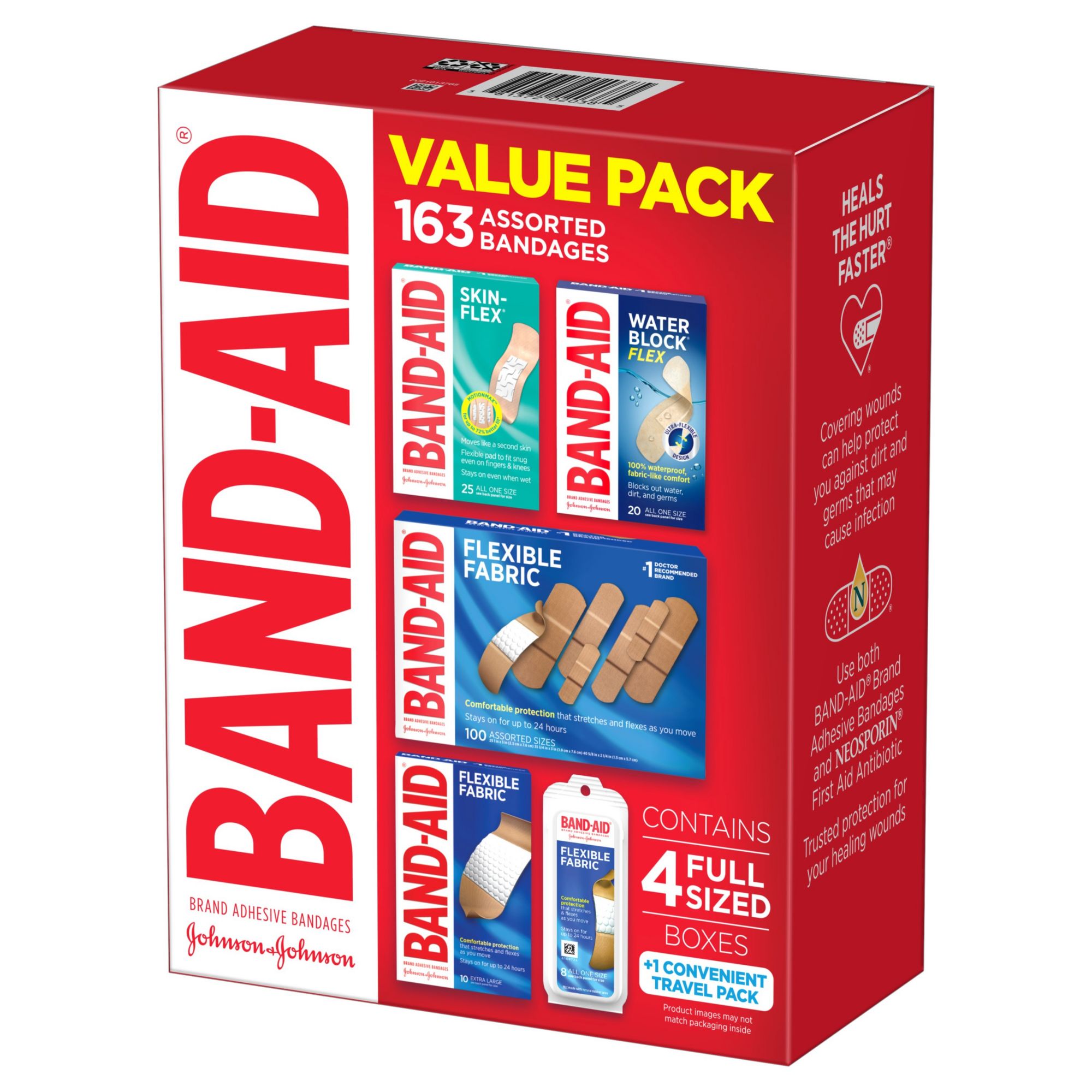 All Travel Sizes: Wholesale Johnson & Johnson Flexible Fabric Band-Aids -  Pack of 8: First Aid