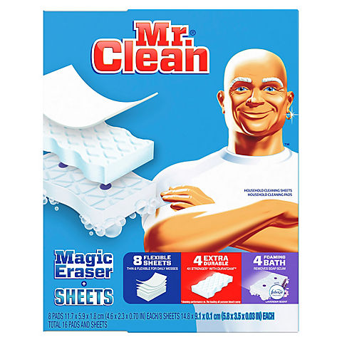 Mr. Clean Magic Eraser Cleaning Sheets and Cleaning Pads Variety Pack, 16 ct.