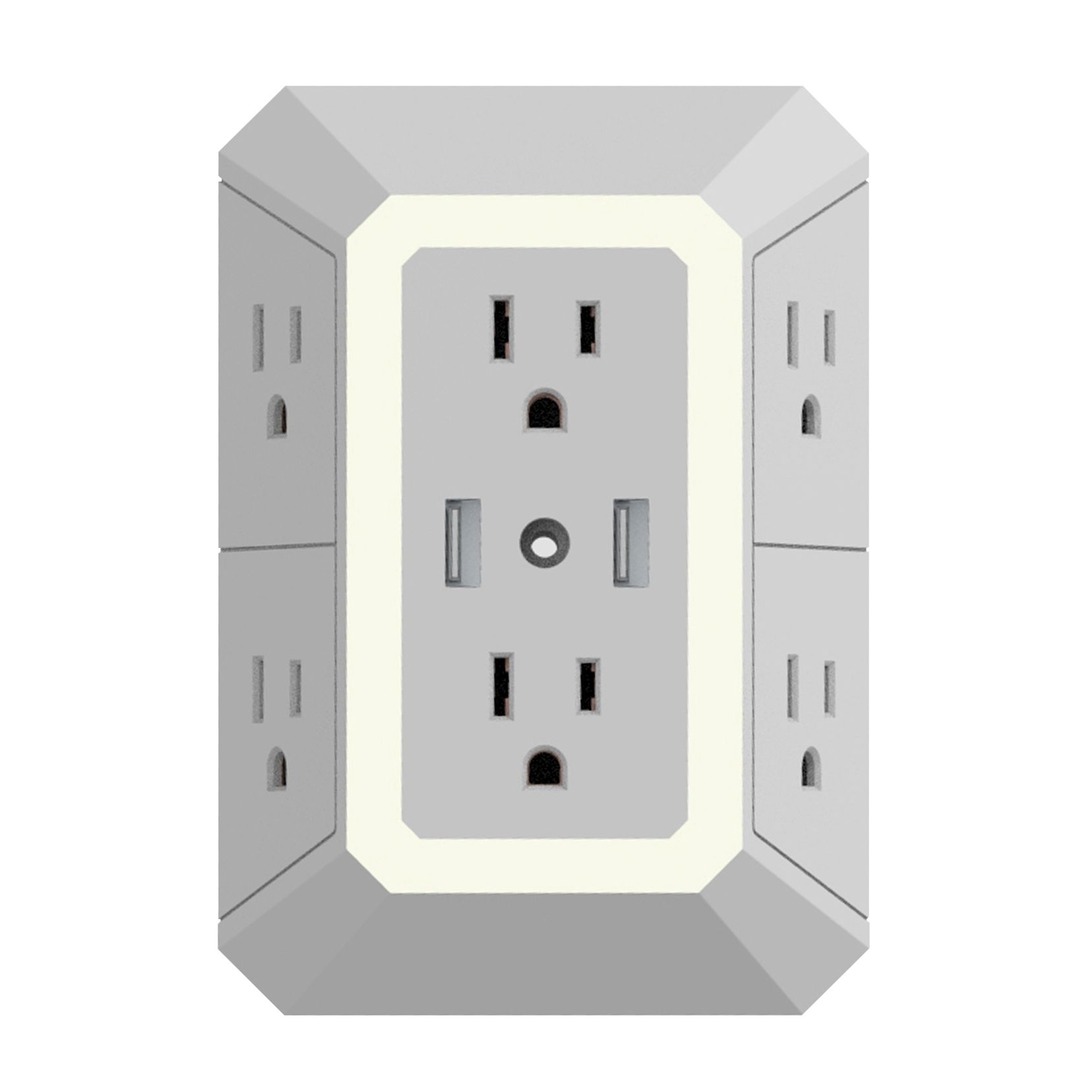 UltraPro Plug-In 2-Outlet WiFi Smart Plug with Push Button, White