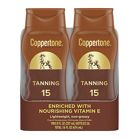 Coppertone Tanning Lotion SPF 15, 2 x 8 oz.