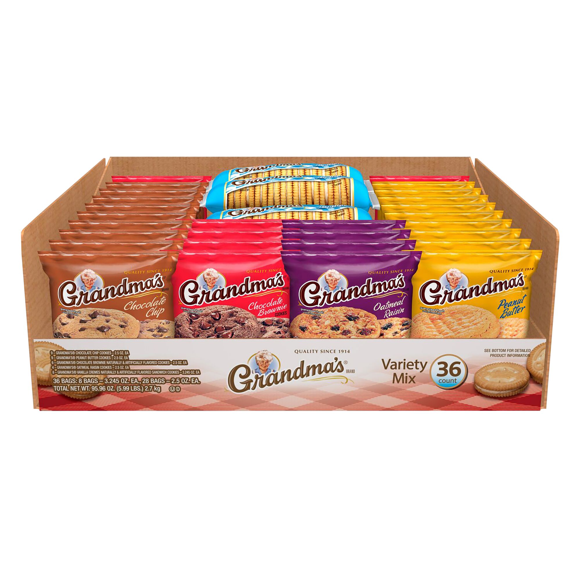 Grandma's® Brand Vanilla Flavored Mini Sandwich Creme Cookies, 6 Count