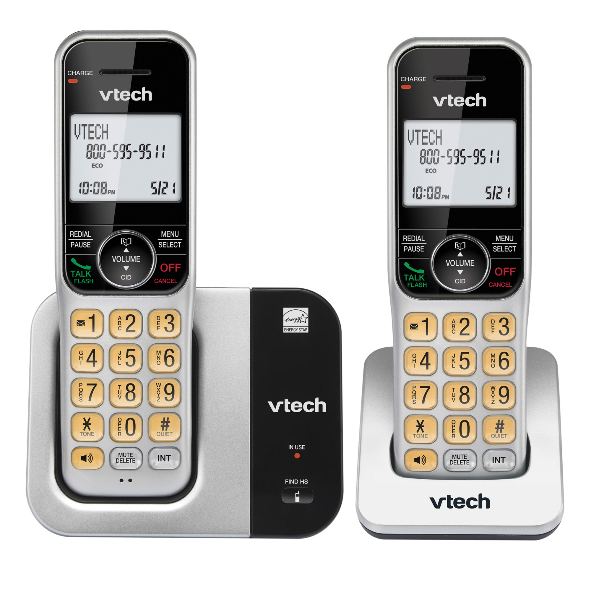 VTech 2-Handset DECT 6.0 Expandable Cordless Phone with Call Block, CS5319-2