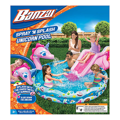 Banzai Spray 'N Splash 60" Unicorn Pool