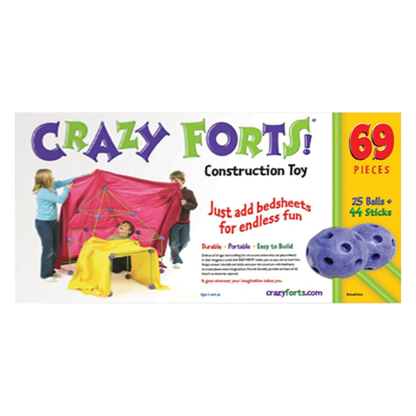 Kids Crazy Construction Fort Building Kit Indoor & Outdoor Gift