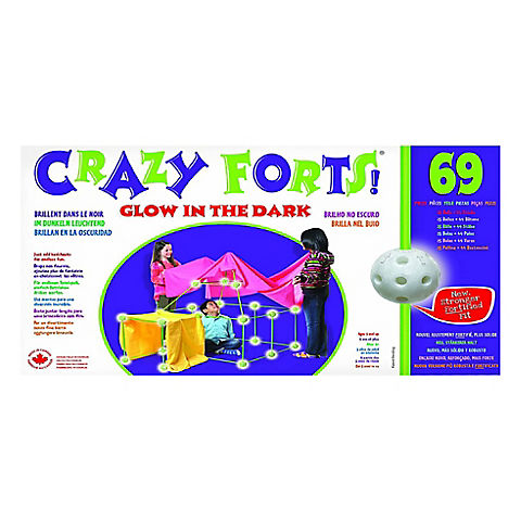 Crazy Forts! 69-Pc. Glow In The Dark Buildable Indoor/Outdoor Play Fort Playset