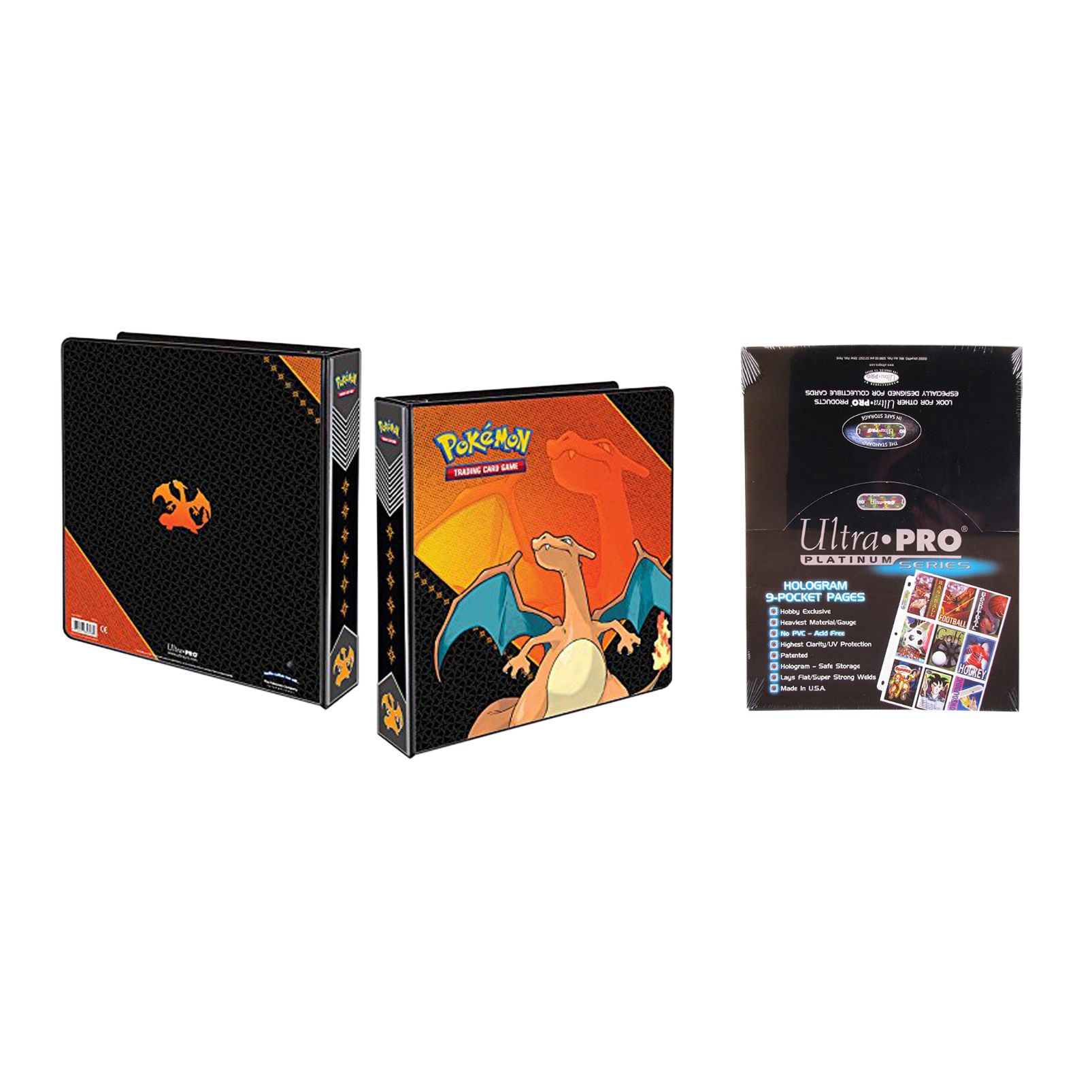 Ultra Pro Pokemon Charizard 2 3-Ring Binder Card Album with 100 Ultra Pro  Platinum 9-Pocket Sheets