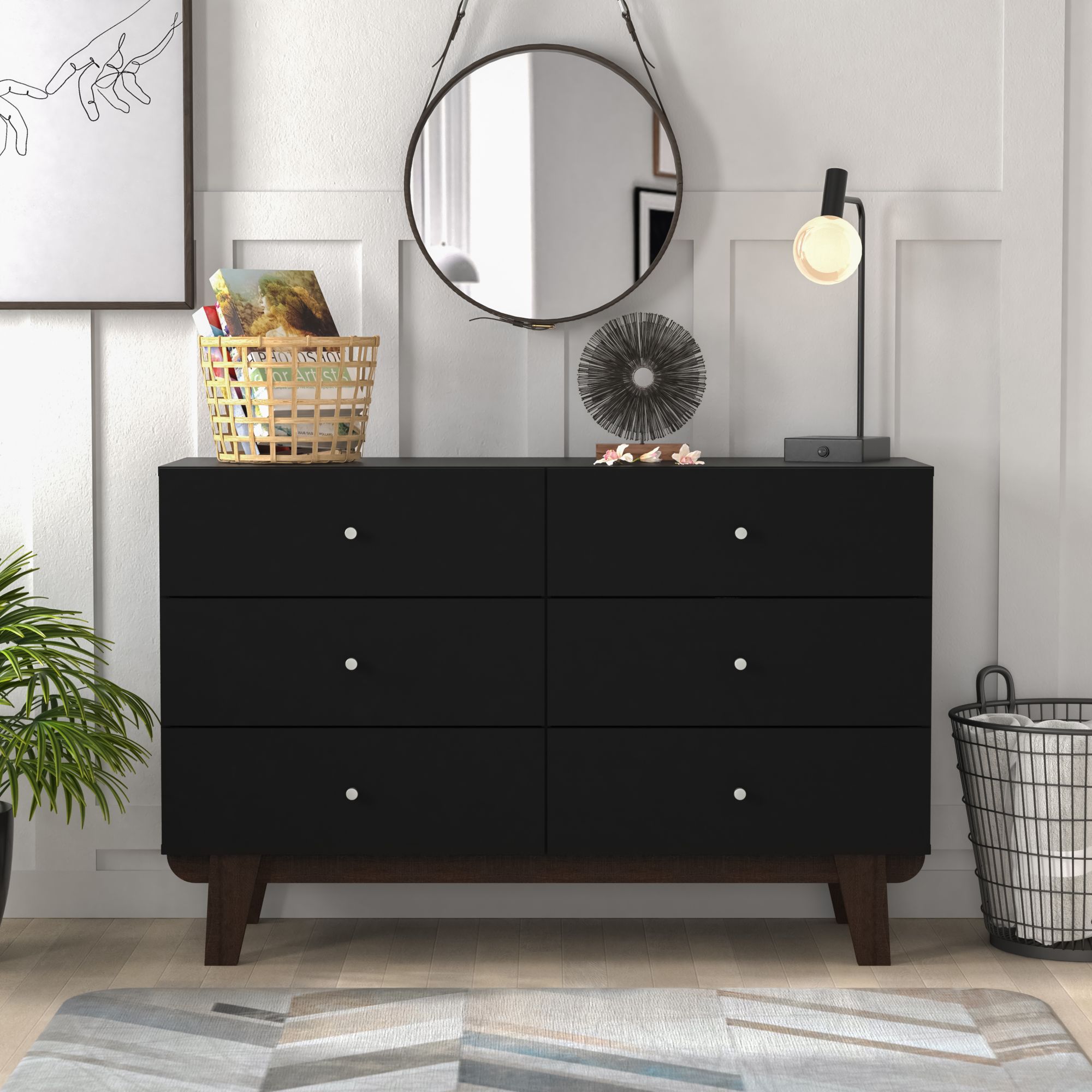 Modern deals black dresser