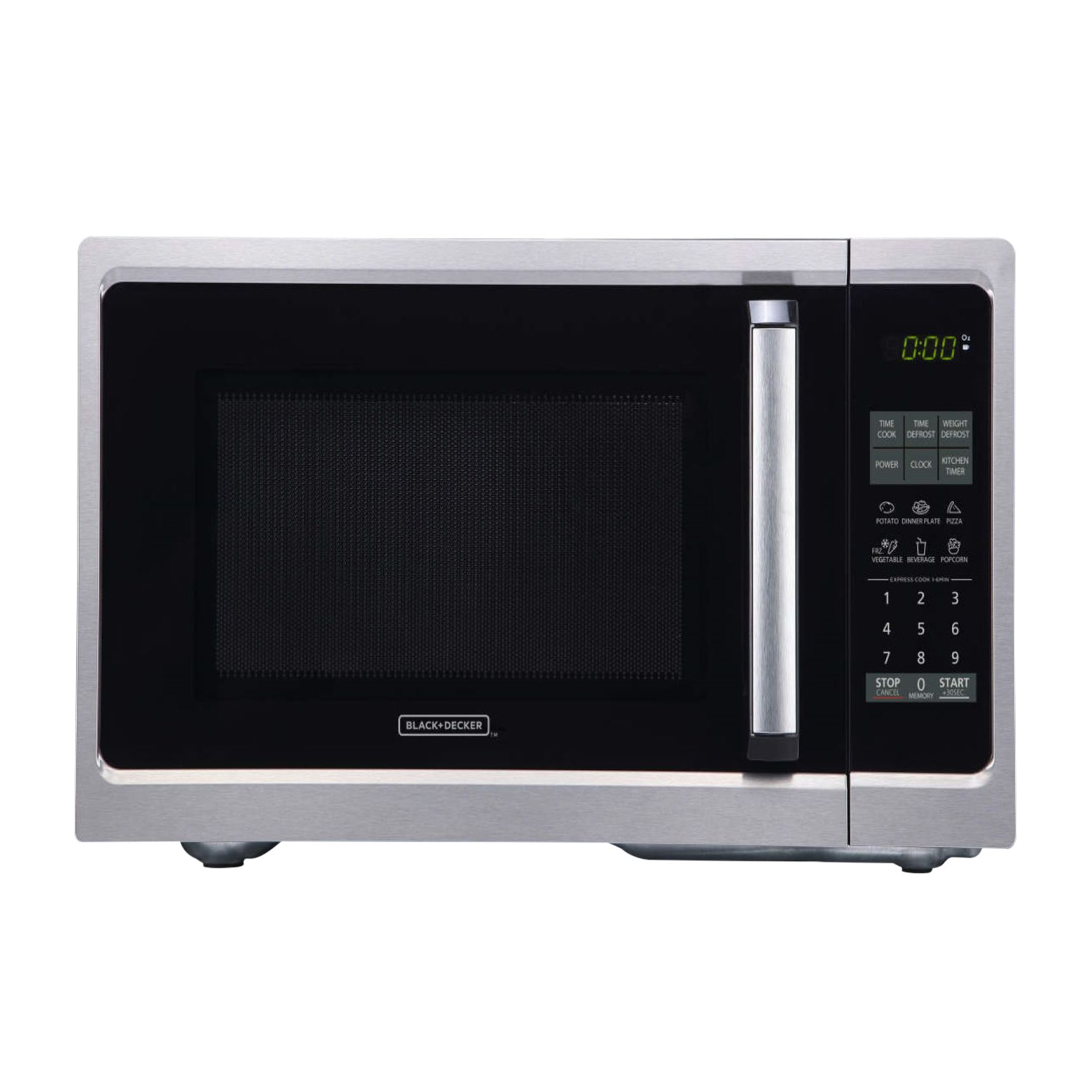 Retro Microwave Oven with 9 Preset Programs LED Digital Display, 0.9 Cu.ft,  900W