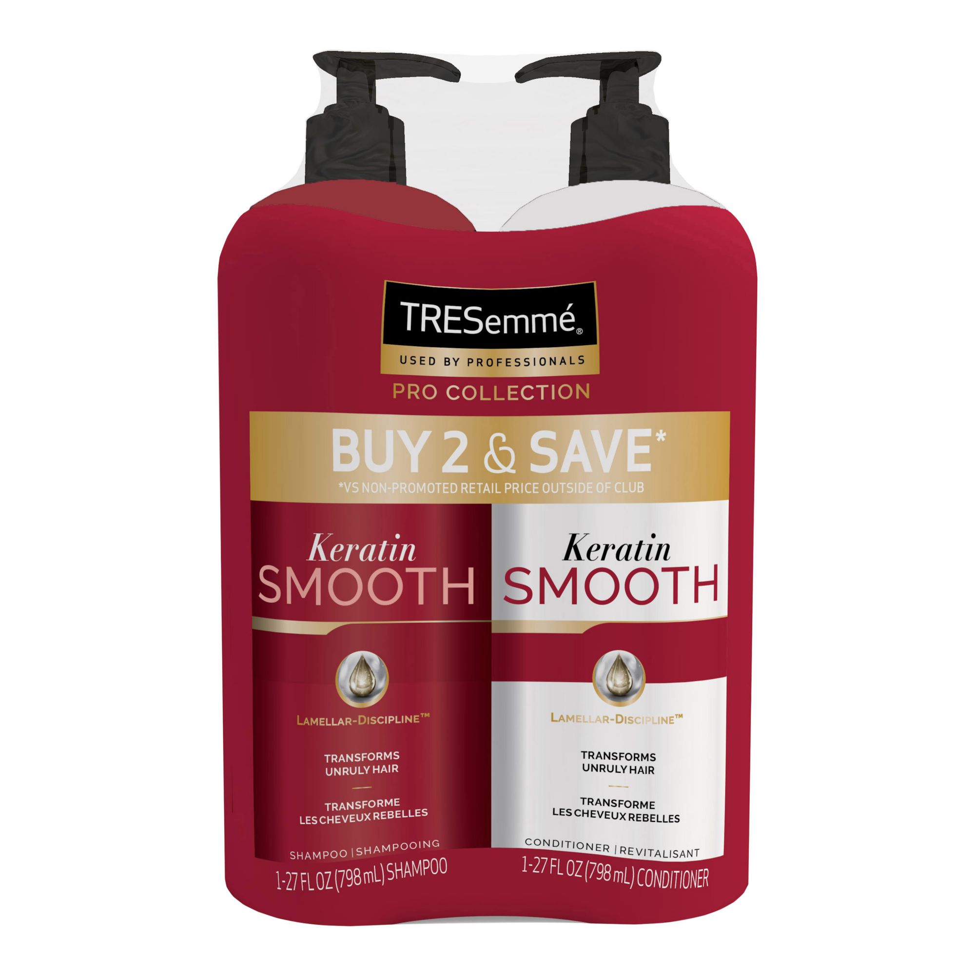 TRESemme Pro Collection Keratin Smooth Shampoo and Conditioner, 2 pk./27  fl. oz.