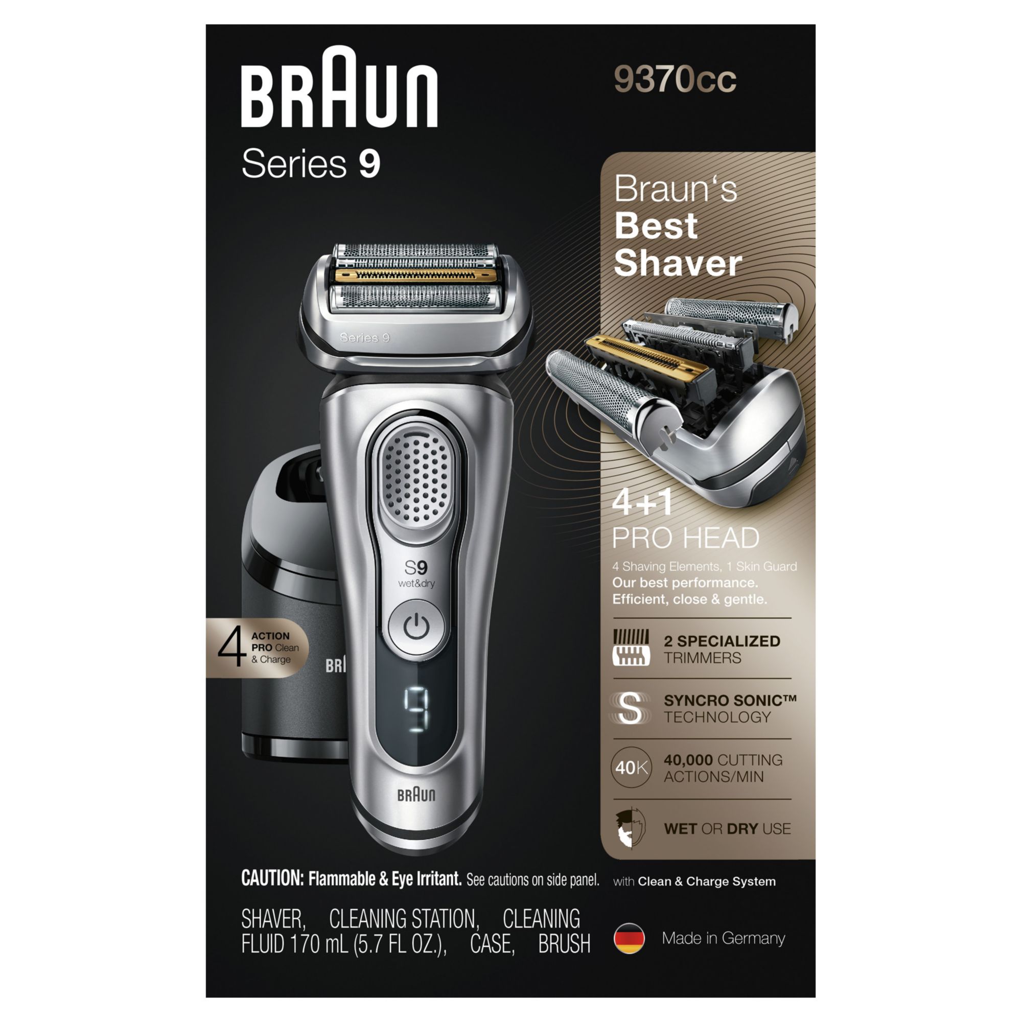 Braun Series 9 9385cc Wet and Dry Electric Shaver with Clean and