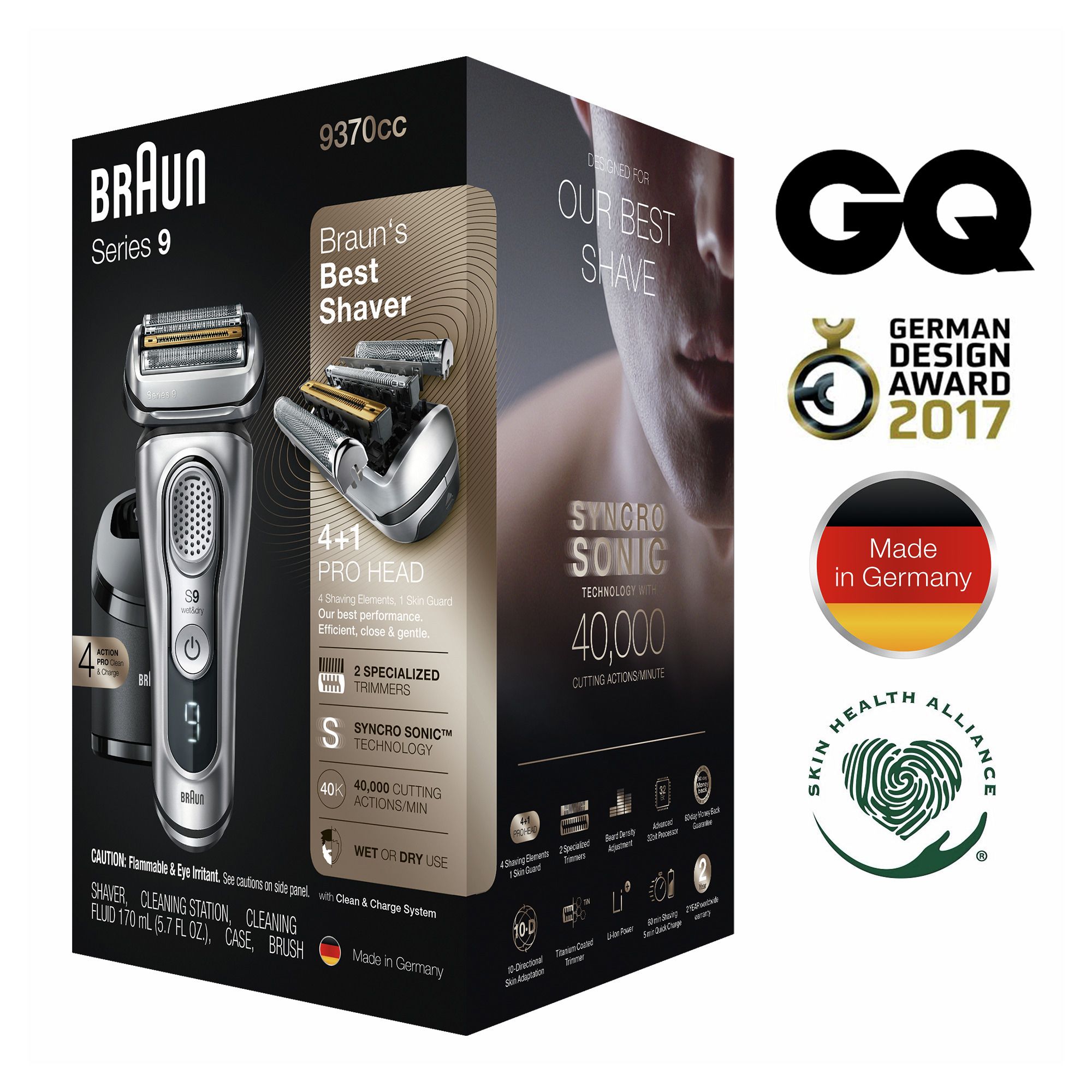 Braun Series 9 Sport + Electric Shaver with Clean and Charge