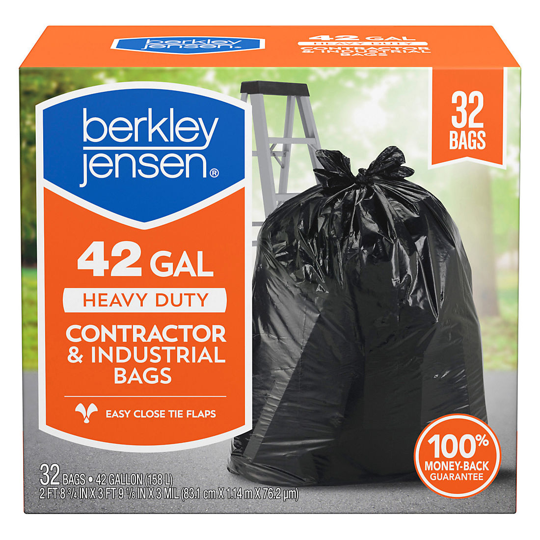 Berkley Jensen 42-Gallon Heavy Duty Contractor & Industrial Use Bags - 32 ct