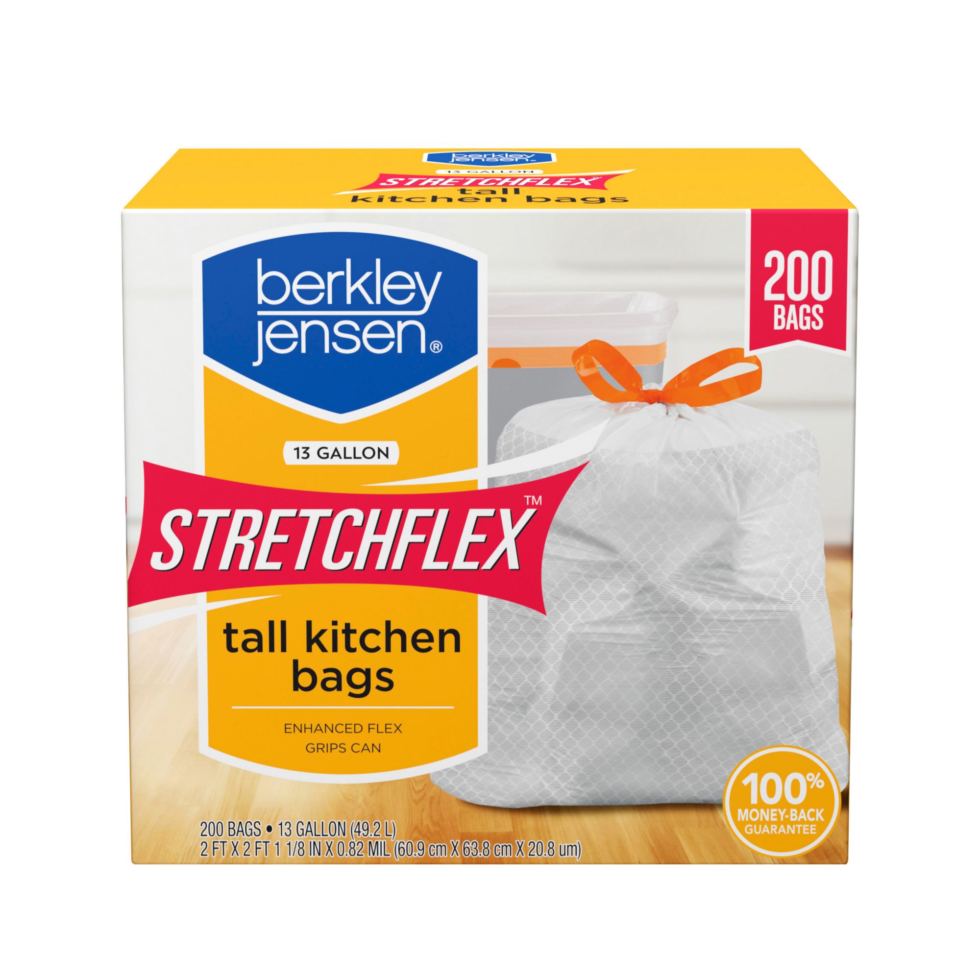 13 Gallon Black and White Tall Kitchen Trash Bags (200-Count)