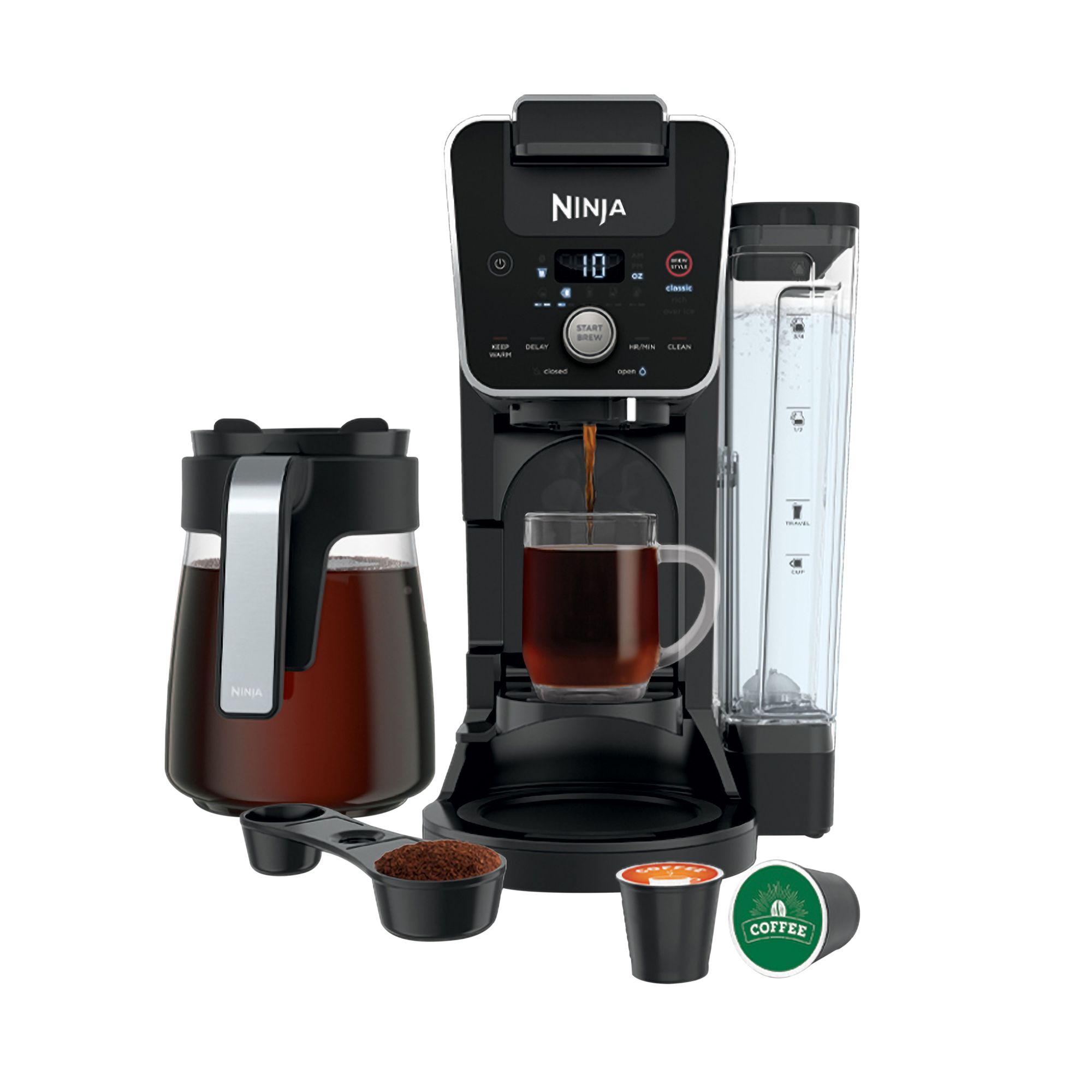 Ninja - DualBrew 12-Cup Specialty Coffee System with K-cup compatibility, 4  brew styles, and Frother - Black/Silver 