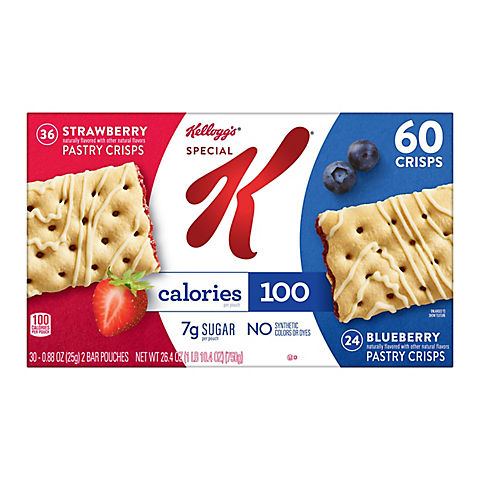 Kellogg's Special K Pastry Crisps Breakfast Bars Variety Pack, 60 pk.