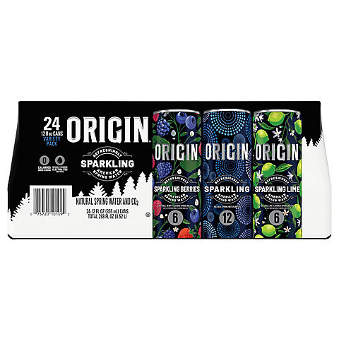 Origin Flavored Sparkling Water Variety Pack - Aluminum Cans, 24 ct./12 fl. oz.